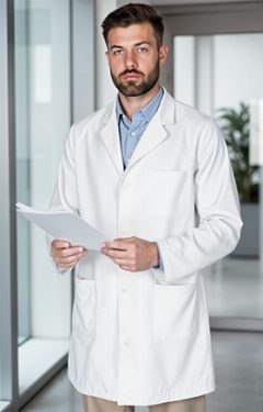 Bata de trabalho de manga comprida e punhos Doctor