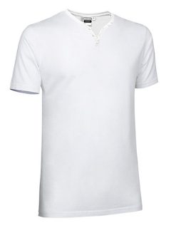 T-shirt de manga curta e gola em V com botões Lucky – foto 2