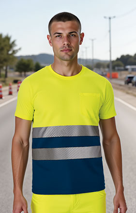 T-shirt bicolor de Alta Visibilidade Wexford