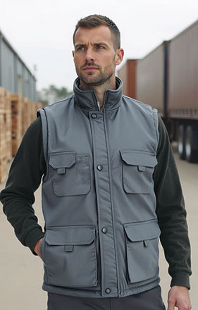 Colete de trabalho multibolsos com polar Truman