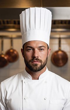 Gorro de chef com malha Cordon