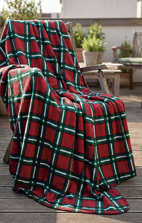 Manta polar con estampado escocês Terrain